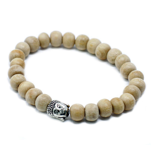 Bracelet Perles de Bois de Santal Parfumé & Bouddha