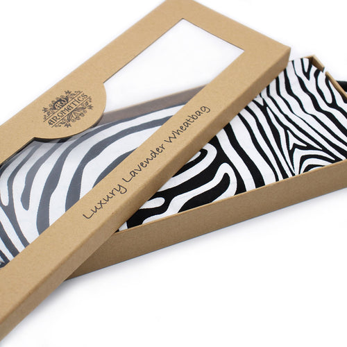 Bouillotte Sèche aux Graines de Blé et Lavande en Coffret – Zèbre