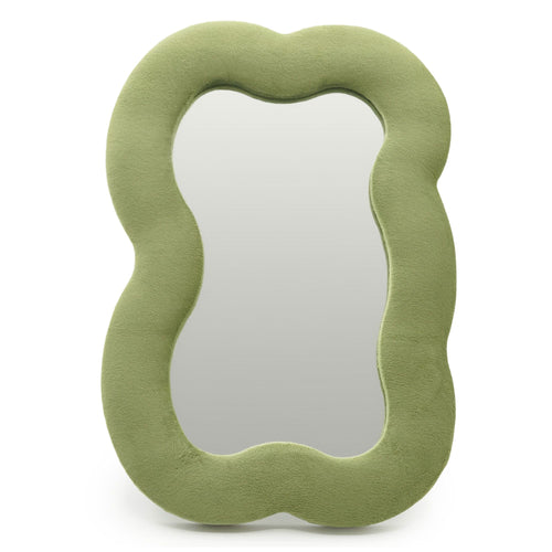 Miroir en Velours Grand Nuage – Vert Mousse (33,4 x 23,5 cm)
