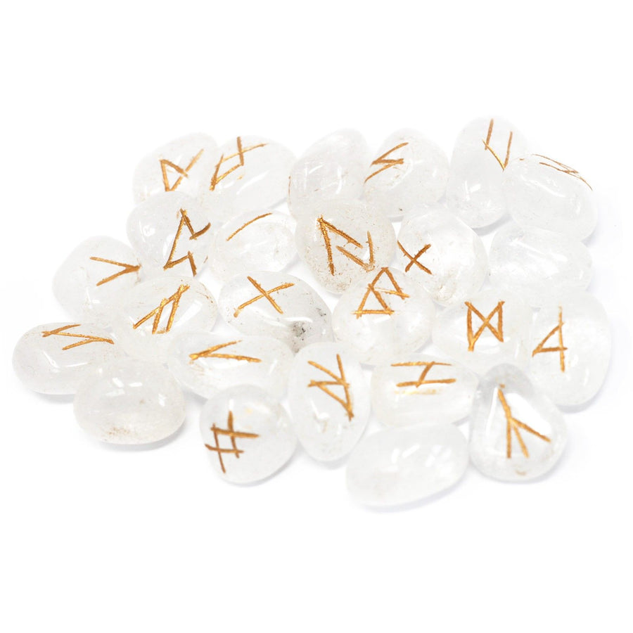 Jeu de Runes en Pierre en Pochette – Cristal de Roche