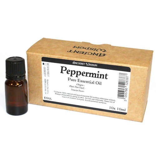 Huile Essentielle Menthe Poivrée 10 ml – Lot de 10 Non Étiquetées