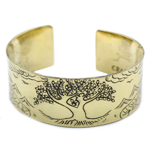 Bracelet Tibétain Mantra en Laiton – Arbre de Vie