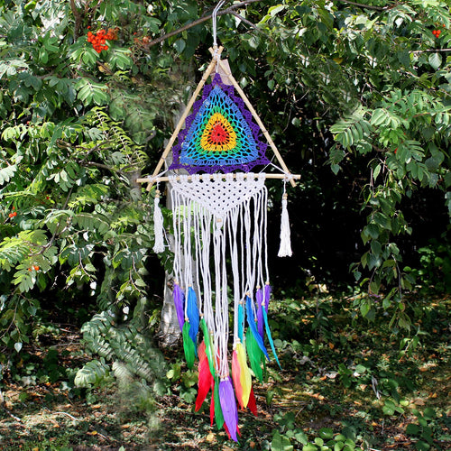 Attrape-Rêves Balinais Pyramide Multicolore – Taille Moyenne