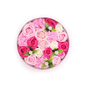 Boîte Ronde Fleurs de Savon – Naissance Rose
