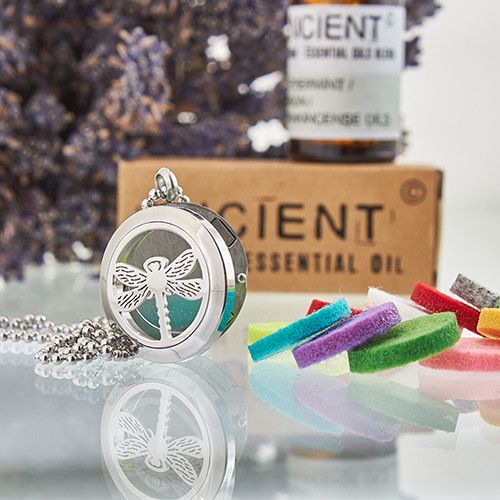 Collier Diffuseur d'Huiles Essentielles – Libellule 25 mm