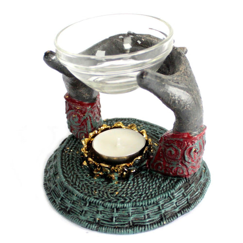 Brûle-Parfum Mains en Offrande Bouddha Effet Ancien