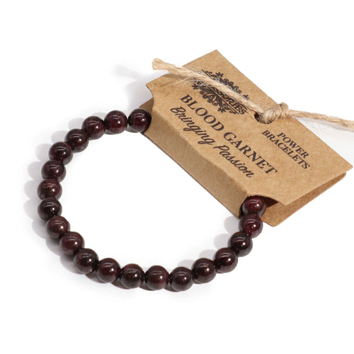 Bracelet en Grenat Sanguin – Perles 8 mm sur Élastique