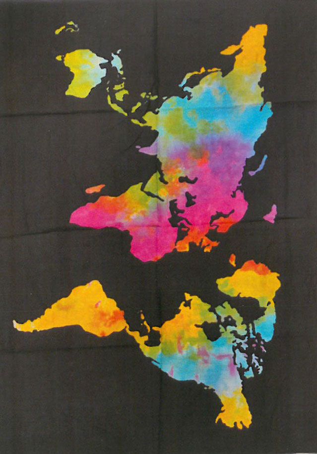 Tenture Murale en Coton Carte du Monde – 78 x 112 cm