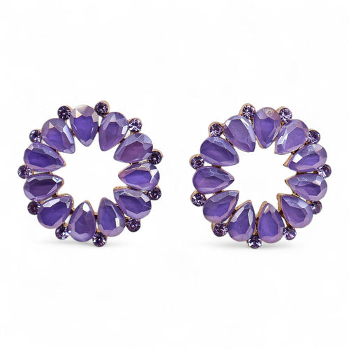 Boucles d'Oreilles Verre Vintage Lavande – Anneau