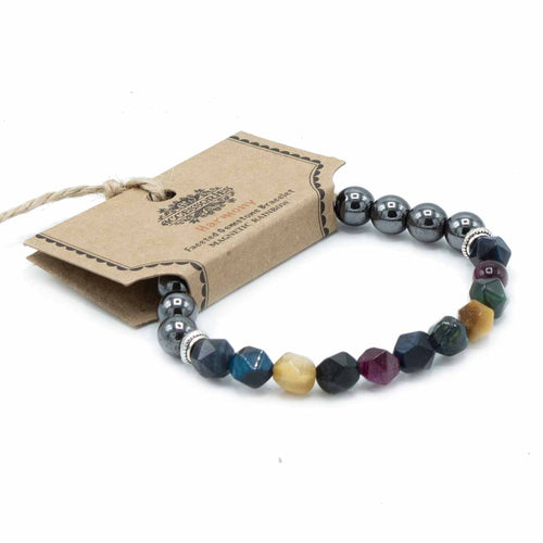 Bracelet Magnétique en Pierres Naturelles Facettées – Arc-en-Ciel
