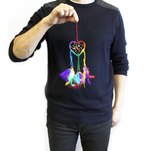 Attrape-Rêves de Bali Petit Cœur – Arc-en-Ciel