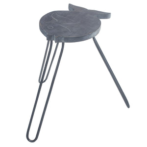 Support à Plante Poisson en Bois d'Albasia – Gris Patiné