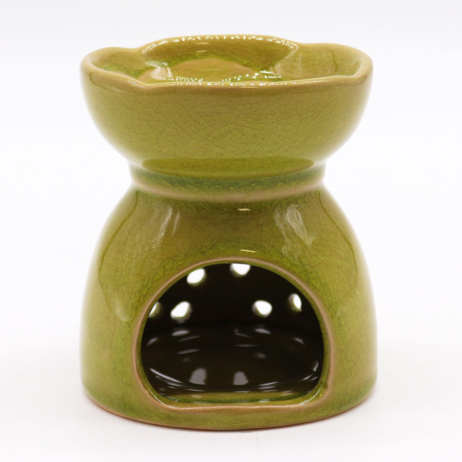 Brûle-Parfum Arbre de Vie en Céramique – Vert Anis