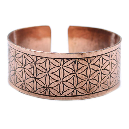 Bracelet Tibétain en Cuivre – Fleur de Vie