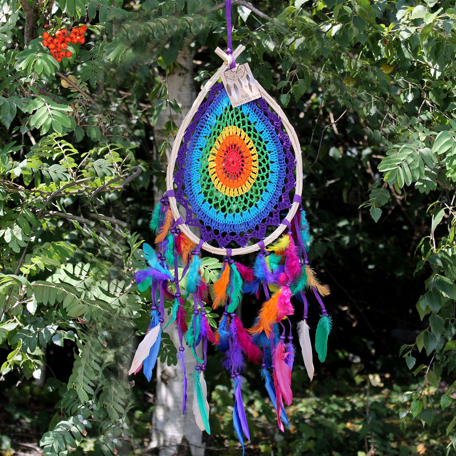 Attrape-Rêves Balinais Goutte Multicolore – Grand Format