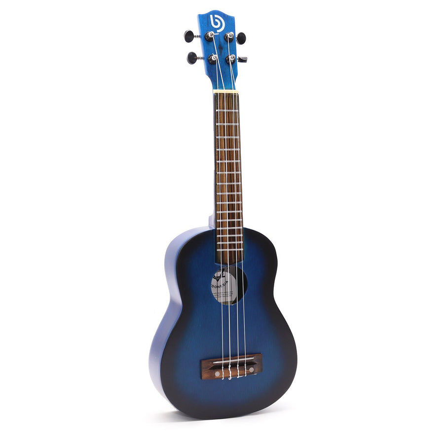 Ukulélé artisanal - Finition sunburst bleu (4 cordes)