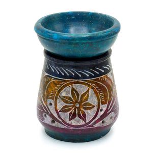 Petit brûle-parfum en stéatite 8cm - Fleur