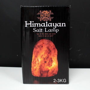 Lampe de Sel de l'Himalaya sur Socle en Bois – 2 à 3 kg
