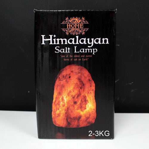 Lampe de Sel de l'Himalaya sur Socle en Bois – 2 à 3 kg