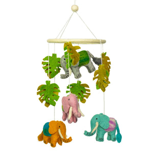 Mobile en Feutre Fait Main Éléphant