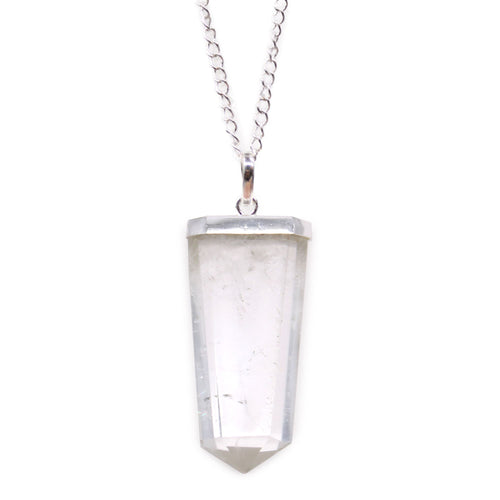 Pendentif Pointe de Pierre Crayon Plat – Cristal de Roche