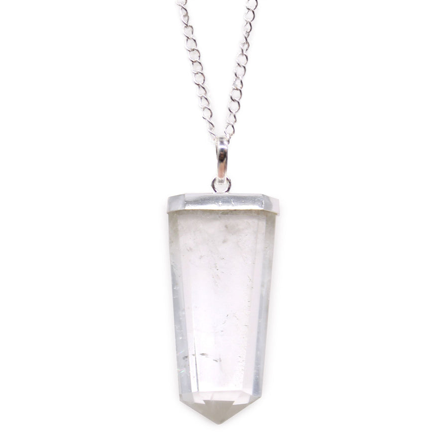 Pendentif Pointe de Pierre Crayon Plat – Cristal de Roche