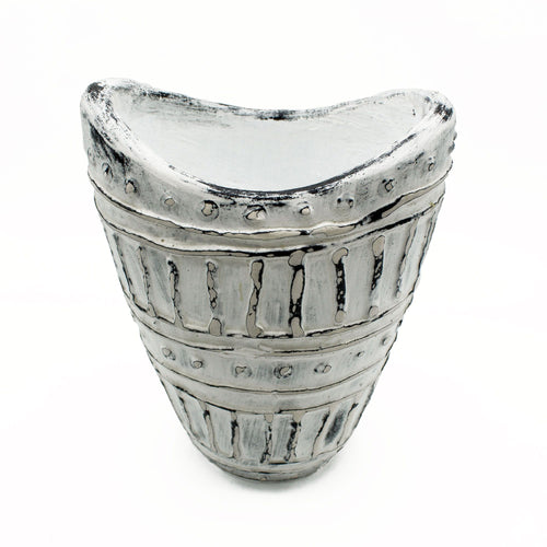 Vase Col Large en Céramique - Crème 22 cm