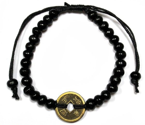 Bracelet Feng Shui Porte-Bonheur en Bois – Noir