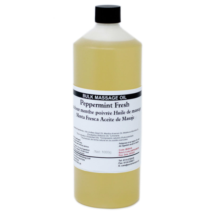 Huile de Massage à la Menthe Poivrée 1 kg – Format Professionnel