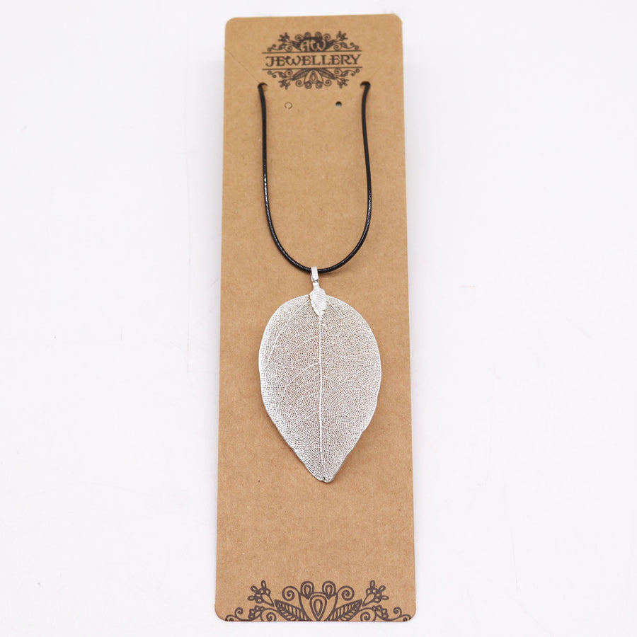 Collier Feuille Véritable Argentée – Bijou Nature Unique