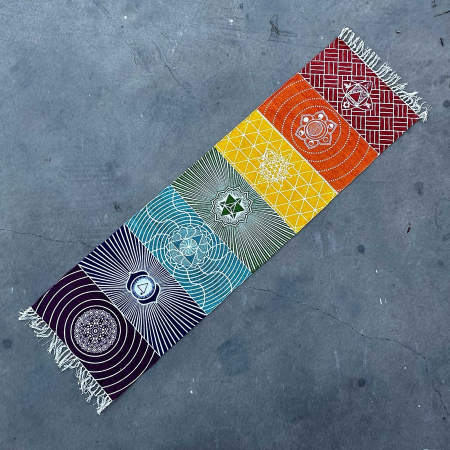 Tapis de Yoga en Coton 7 Chakras – 60 x 200 cm