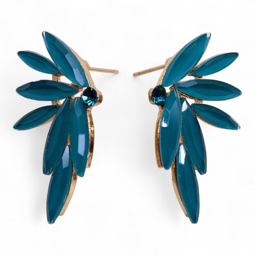 Boucles d'Oreilles Verre Vintage Vert Canard – Fées