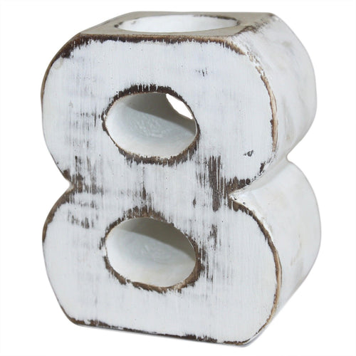 Chiffre d'Anniversaire en Bois N°8 – Bougeoir Chauffe-Plat