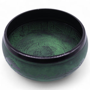 Bol Chantant Tibétain Champignon Extra Puissant – Vert Mousse (23 cm)