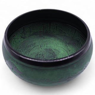Bol Chantant Tibétain Champignon Extra Puissant – Vert Mousse (23 cm)