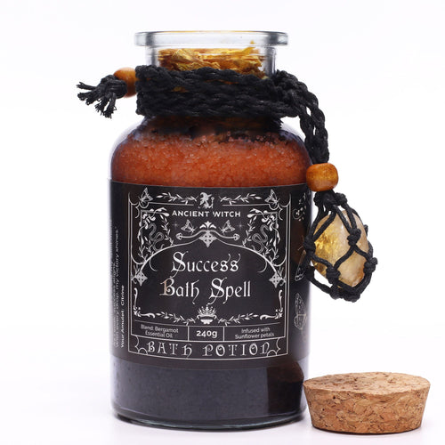 Potion de Bain Sorcière Ancestrale & Amulette en Citrine – Succès