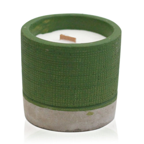 Bougie en Béton à Mèche en Bois – Algues & Herbes Marines (Vert)