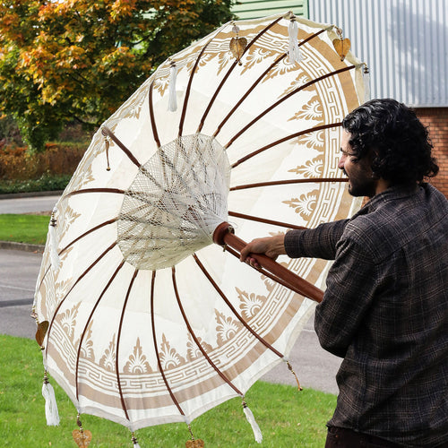 Parasol Décoratif Bali Toile Naturelle – 1,5 m