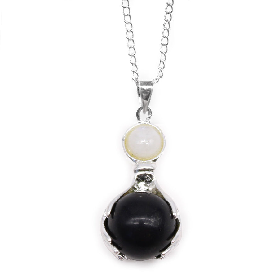 Pendentif Mains de Guérison en Pierre – Agate Noire