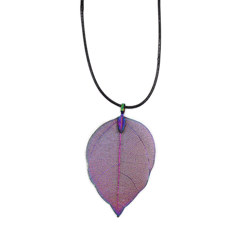Collier Feuille Véritable Lavande – Bijou Nature Unique