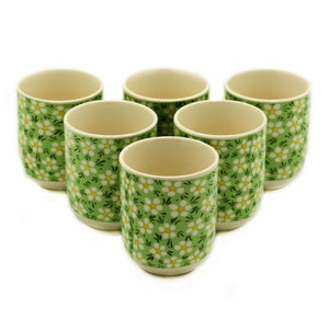 Tasse à Thé en Verre avec Infuseur – Motif Marguerite Verte