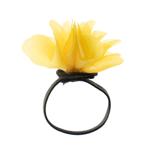 Bague Diffuseur de Parfum Fleur en Mousseline – Jaune