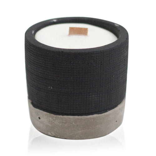 Bougie en Béton à Mèche en Bois – Brandy & Beurre (Noir)